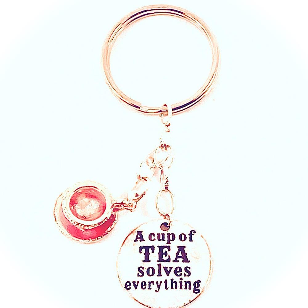Tea Drinkers Novelty Gift Charm Keychain